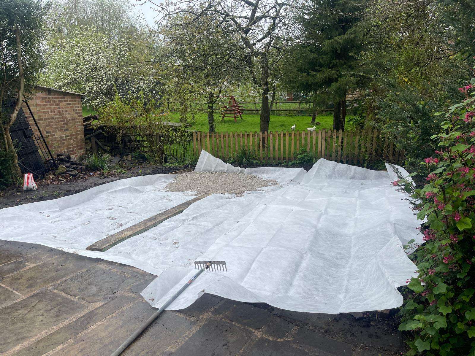 Terram getextile covered in gravel