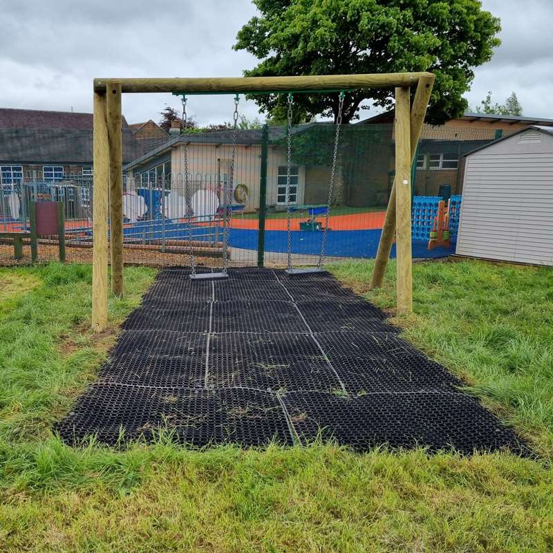 Safety mats for outdoor swings