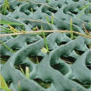 Grass reinforcement mesh protecting grass from vehicle traffic