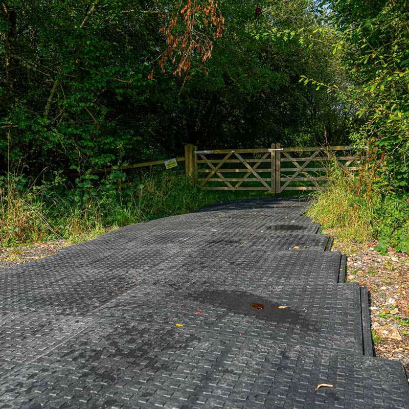 Non slip pathway for temporary access leading up to a gate