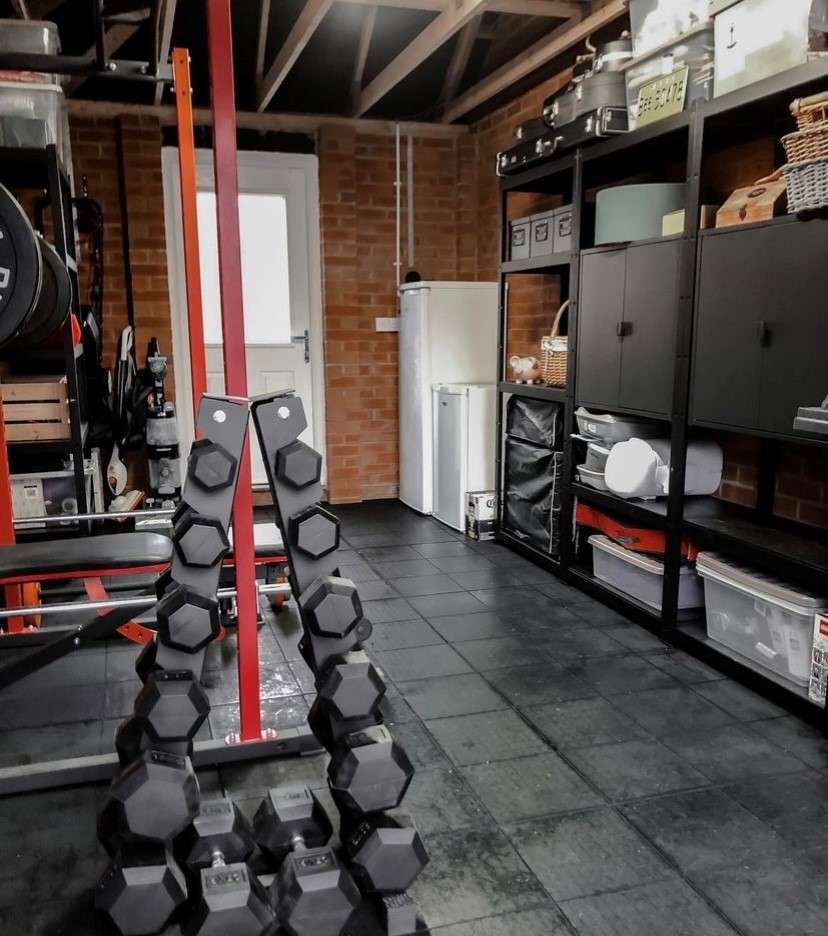 Garage flooring - rubber gym tiles